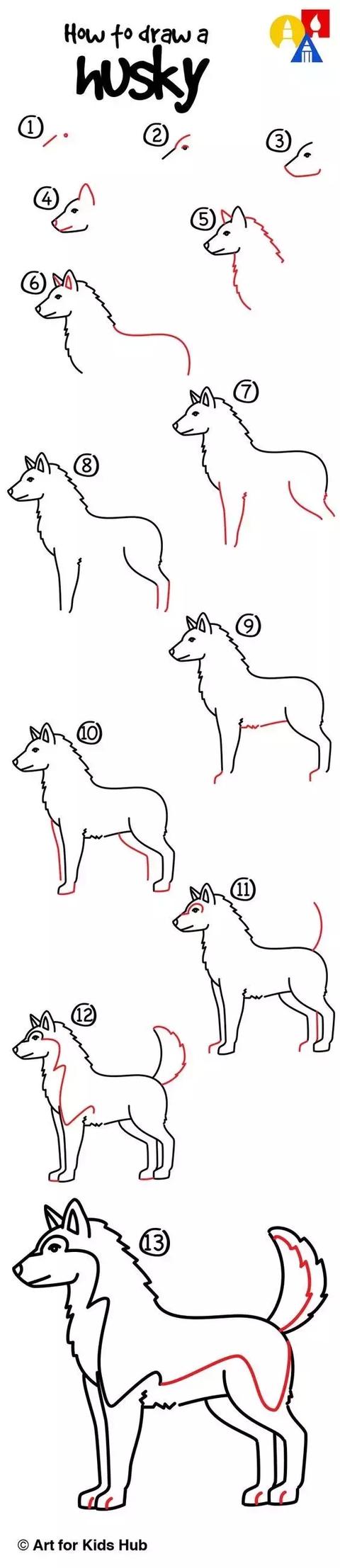 拉布拉多犬简笔画，狗狗画画教程